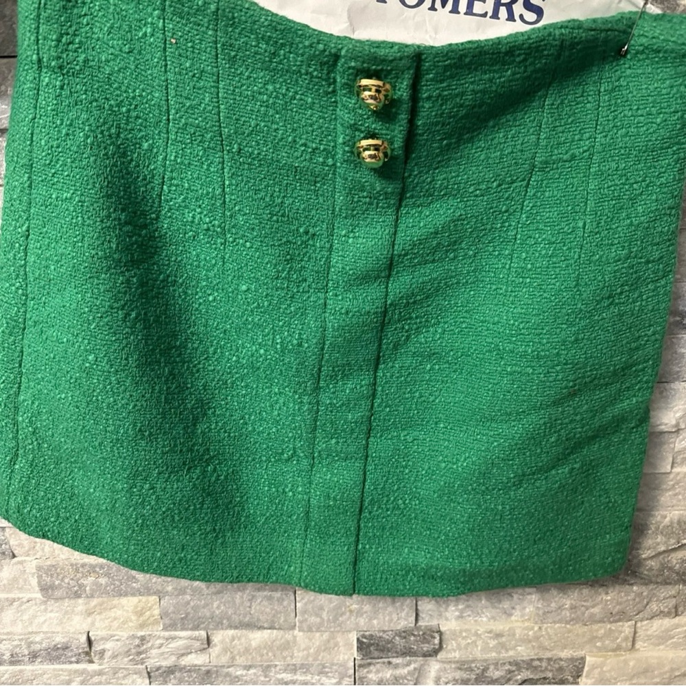 Zara Green Tweed Skirt Large